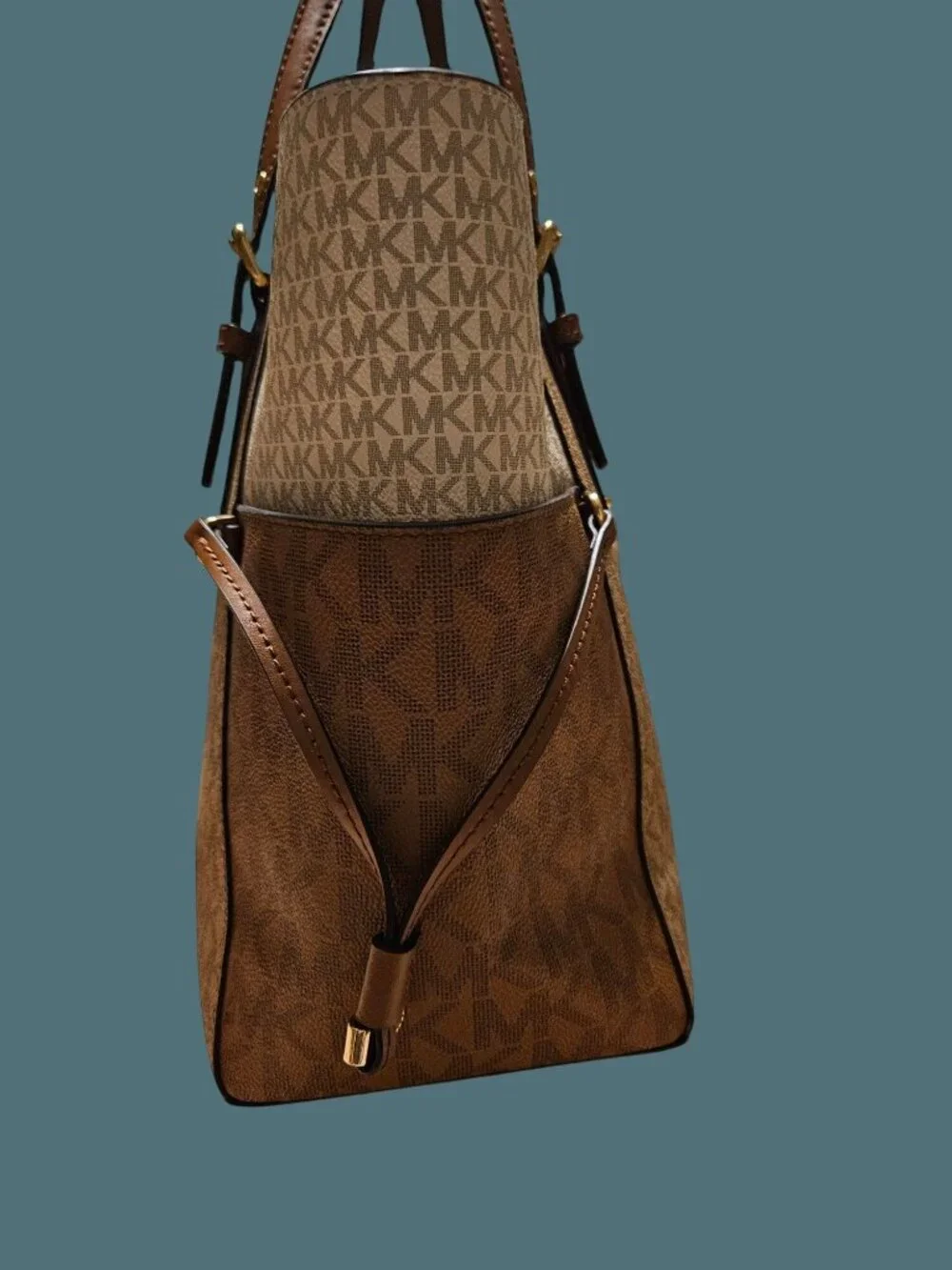 Michael Kors Voyager Color Block Signature Logo Tote Shoulder Bag